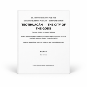 DidjaKnow Research File #002 — Teotihuacán: The City of the Gods, Expanded Evidence Pack cover