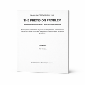 DidjaKnow Research File #006 — The Precision Problem: Ancient Measurement and the Limits of Our Assumptions, research file cover