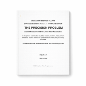 DidjaKnow Research File #006 — The Precision Problem: Ancient Measurement and the Limits of Our Assumptions, Expanded Evidence Pack cover