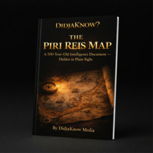 The Piri Reis Map ebook cover by DidjaKnow Media featuring a historic world map and compass in cinematic lighting.