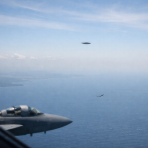 Pentagon UAP Programs visual showing a shadowed Pentagon-facing investigation scene tied to classified aerial anomaly reporting