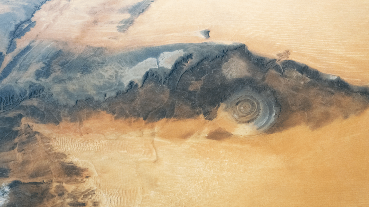 Atlantis in Mauritania theory — the Richat Structure, known as the Eye of the Sahara, seen from space.